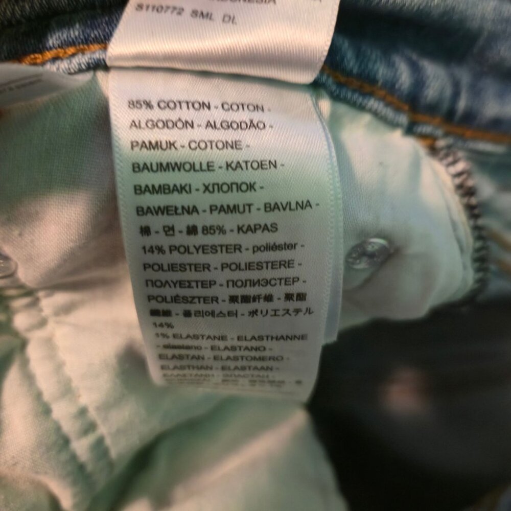 Levi's ribcage Straight jeans womens 29 light-wash blue raw-hem button-fly - Picture 10 of 12